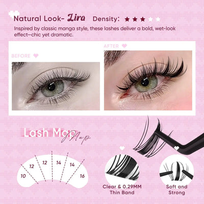 OKAYLOVE Lira Lash Clusters Kit Okaylovelashes with Long-lasting Lash Bond and Seal,Tweezers and Remover for DIY Eyelash at Home for Natural Makeup Girl Gifts #Summervibes DealsForYouDays — image 3