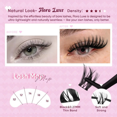 OKAYLOVE Lira Lash Clusters Kit Okaylovelashes with Long-lasting Lash Bond and Seal,Tweezers and Remover for DIY Eyelash at Home for Natural Makeup Girl Gifts #Summervibes DealsForYouDays — image 5