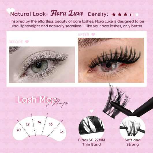 OKAYLOVE Lira Lash Clusters Kit Okaylovelashes with Long-lasting Lash Bond and Seal,Tweezers and Remover for DIY Eyelash at Home for Natural Makeup Girl Gifts #Summervibes DealsForYouDays — image 5