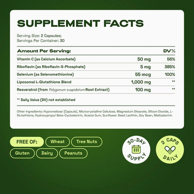 Cata-Kor Liposomal Glutathione Supplement – 1155 mg | Vitamin C | Riboflavin (B2) | Selenium | Resveratrol Complex – Supports Antioxidant Defense & Cellular Health – Vitamin Dietary Supplement Fitness Healthcare — image 7