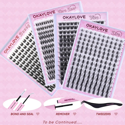 OKAYLOVE Lira Lash Clusters Kit Okaylovelashes with Long-lasting Lash Bond and Seal,Tweezers and Remover for DIY Eyelash at Home for Natural Makeup Girl Gifts #Summervibes DealsForYouDays — image 7