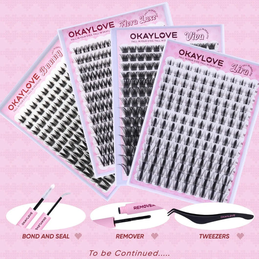OKAYLOVE Lira Lash Clusters Kit Okaylovelashes with Long-lasting Lash Bond and Seal,Tweezers and Remover for DIY Eyelash at Home for Natural Makeup Girl Gifts #Summervibes DealsForYouDays — image 7