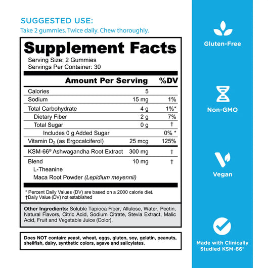 Zero Sugar Best Seller Trio - World's First 3-in-1 Pre, Post, Probiotic, Apple Cider Vinegar with Vitamin B12 and Probiotics To Address Bloating, Ashwagandha & L-Theanine, Vitamin D gummies. Gluten-Free, Vegan, Non-GMO & Gelatin-Free — image 8