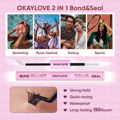 OKAYLOVE Lira Lash Clusters Kit Okaylovelashes with Long-lasting Lash Bond and Seal,Tweezers and Remover for DIY Eyelash at Home for Natural Makeup Girl Gifts #Summervibes DealsForYouDays — image 8