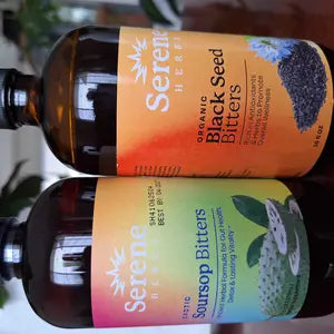 Serene Herbs Soursop & Black Seed Bitters Bundle | Organic Herbal Detox for Digestive Health Gut Healthy Booster Immune Support & Energy | Non-GMO, Vegan (32 fl oz, 16 fl oz Each) — image 8